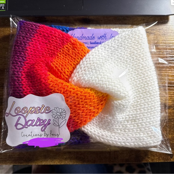 Hand Crafted Accessories - Knit RainbowBrite Inspired Headband